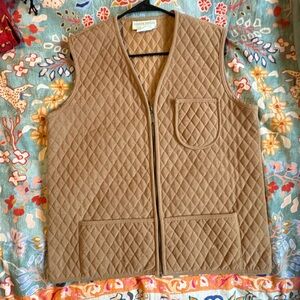 Vintage Vanessa Stevens Quilted Vest | Made in Canada | Tan